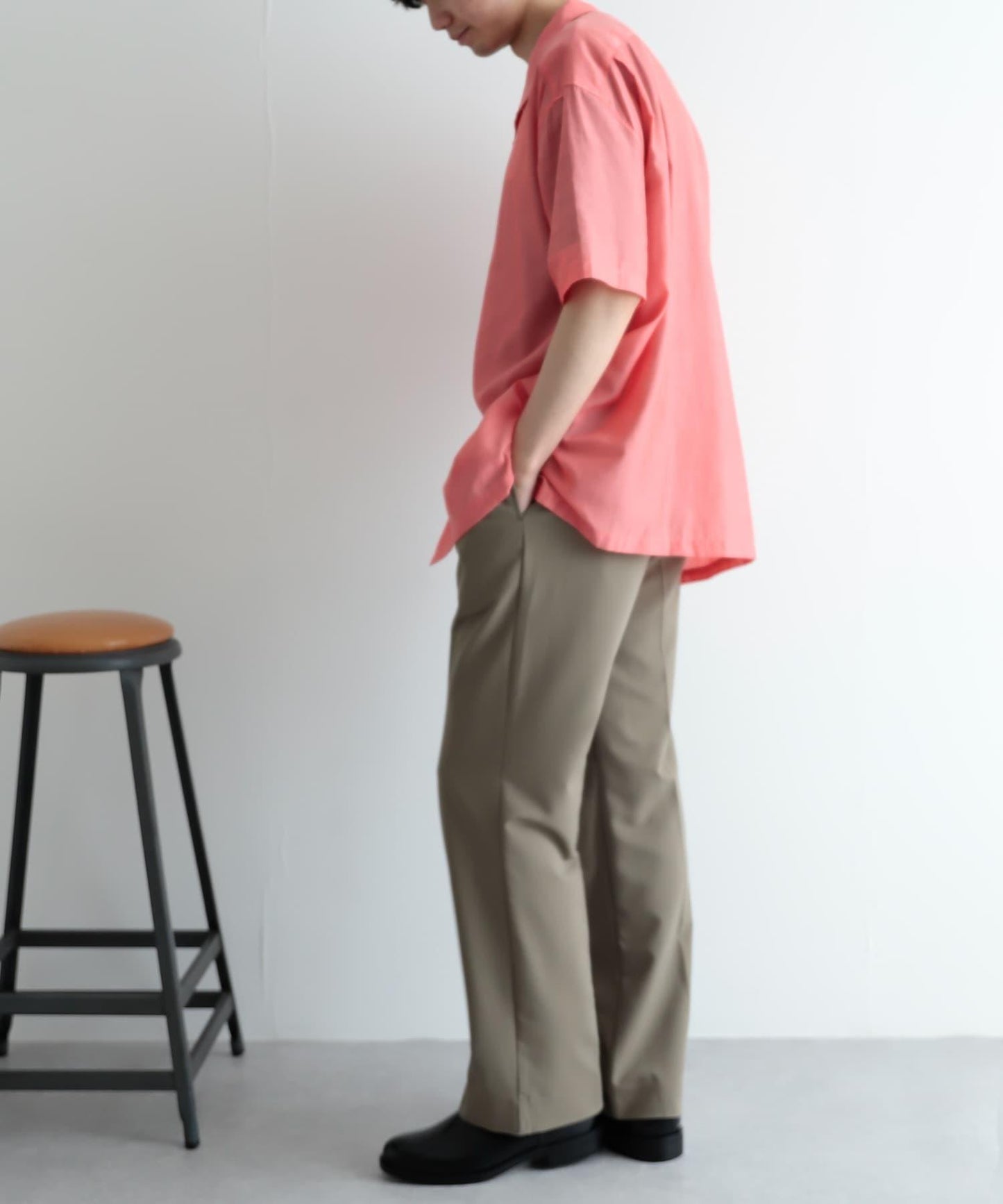 透視香檳色開領襯衫