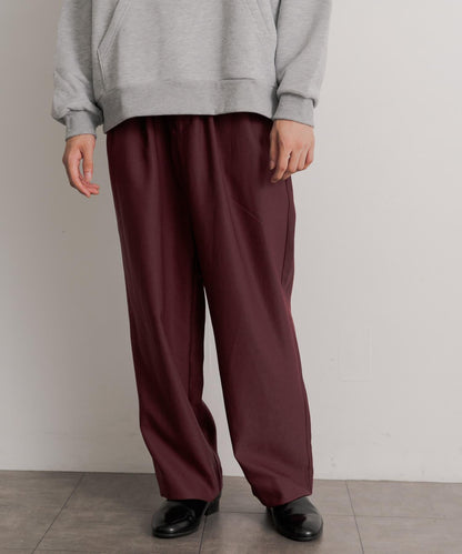 羊毛感雙褶寬腿褲