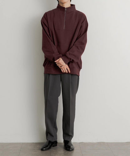 硬挺斜紋中線直筒褲