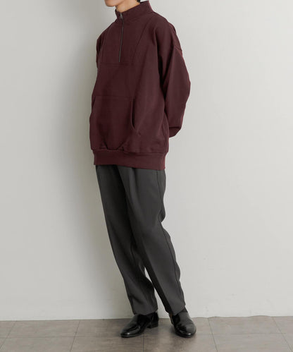 硬挺斜紋中線直筒褲