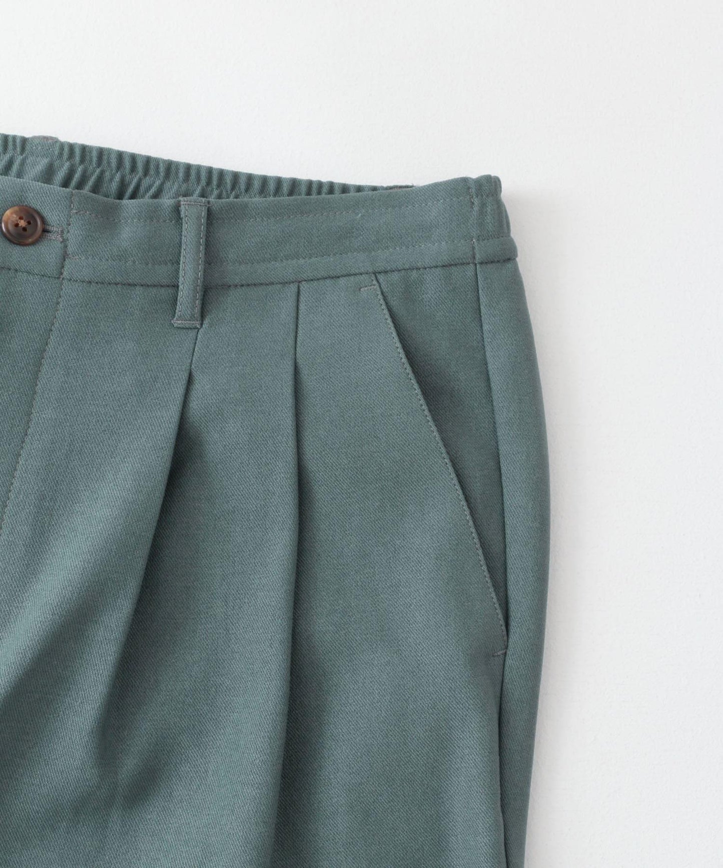 羊毛感雙褶寬腿褲