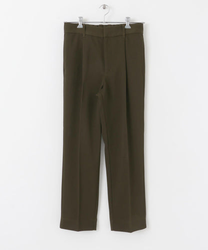 硬挺斜紋中線直筒褲