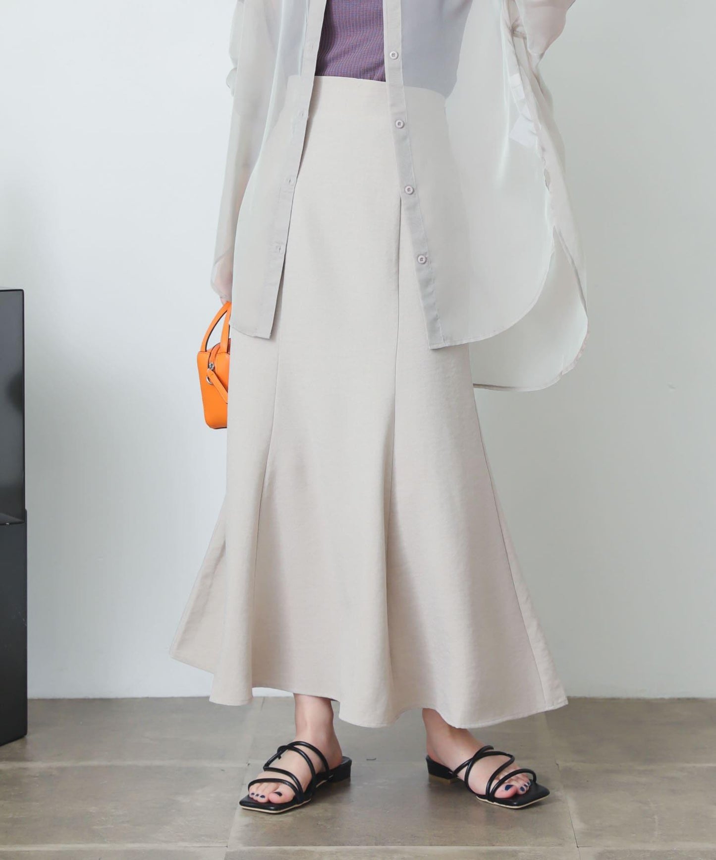 亞麻風美人魚裙