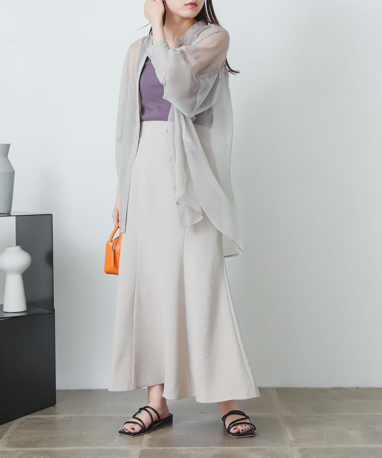 亞麻風美人魚裙