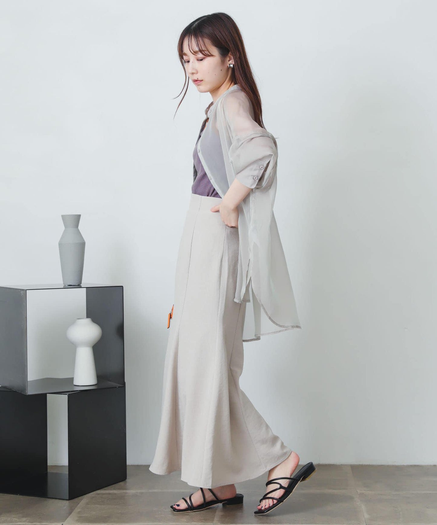 亞麻風美人魚裙