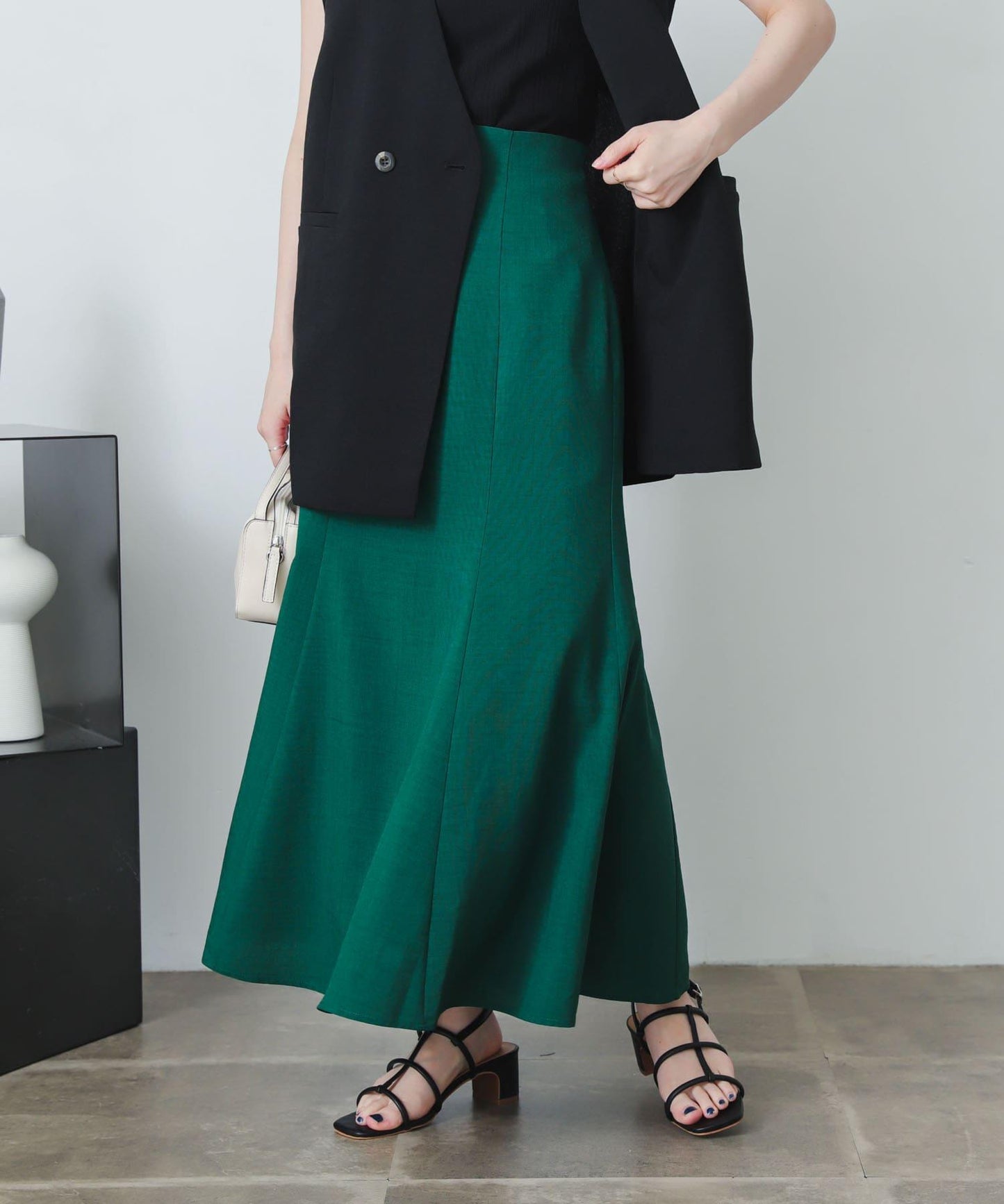 亞麻風美人魚裙