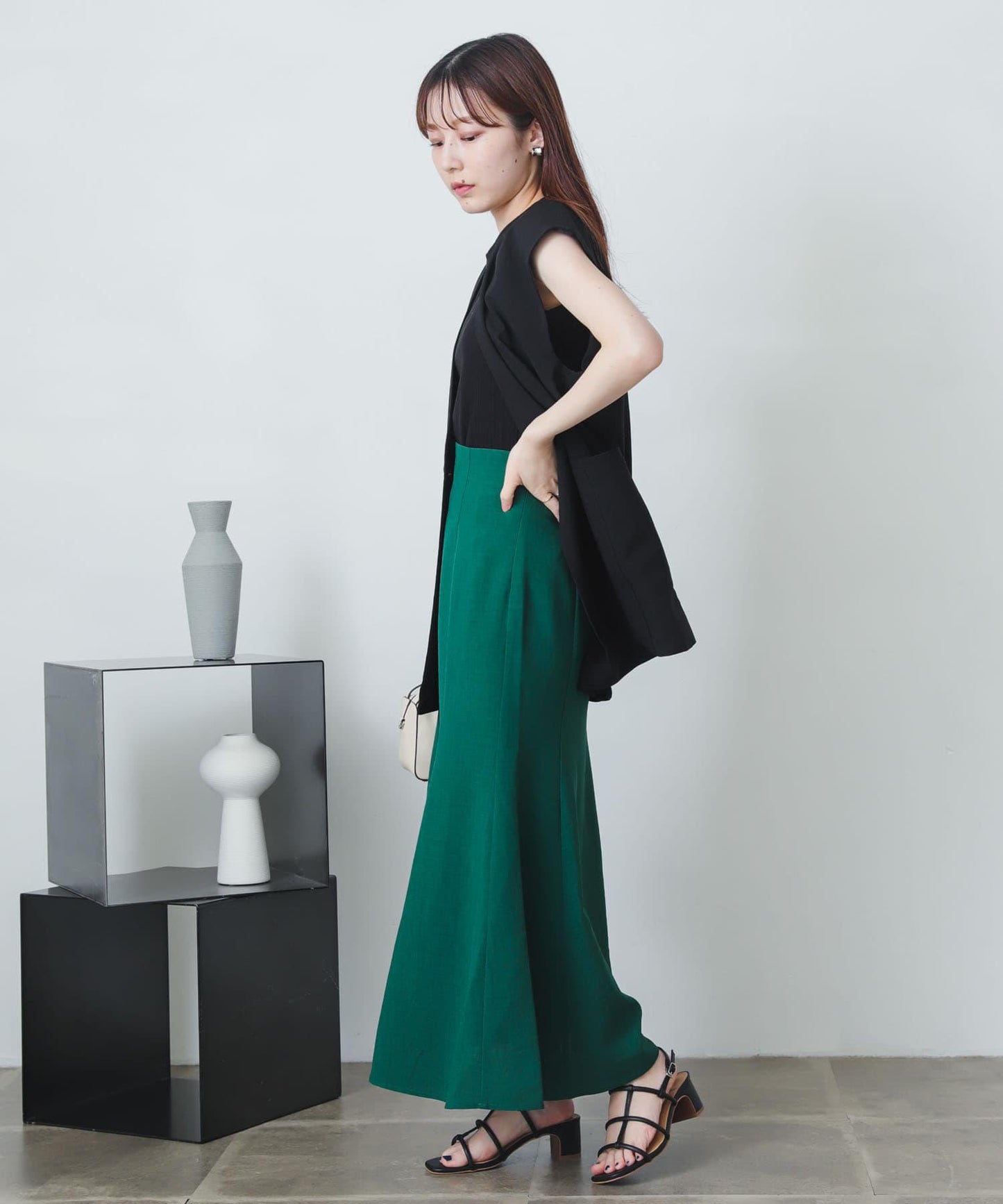 亞麻風美人魚裙