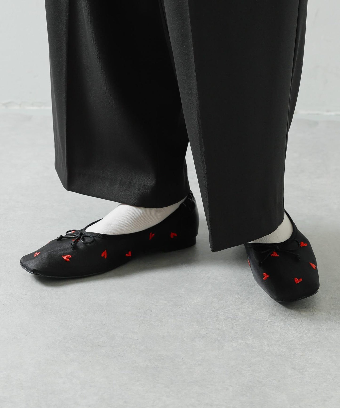 愛心網紗平底鞋