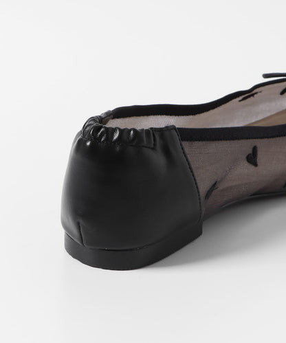 愛心網紗平底鞋