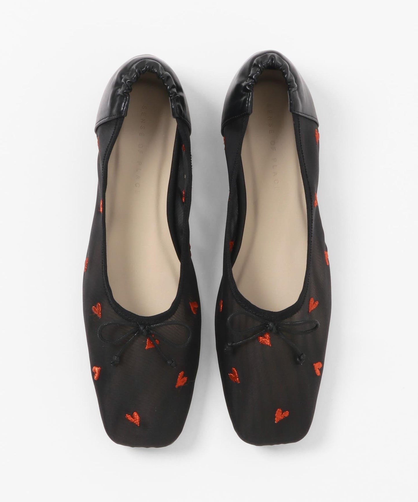 愛心網紗平底鞋