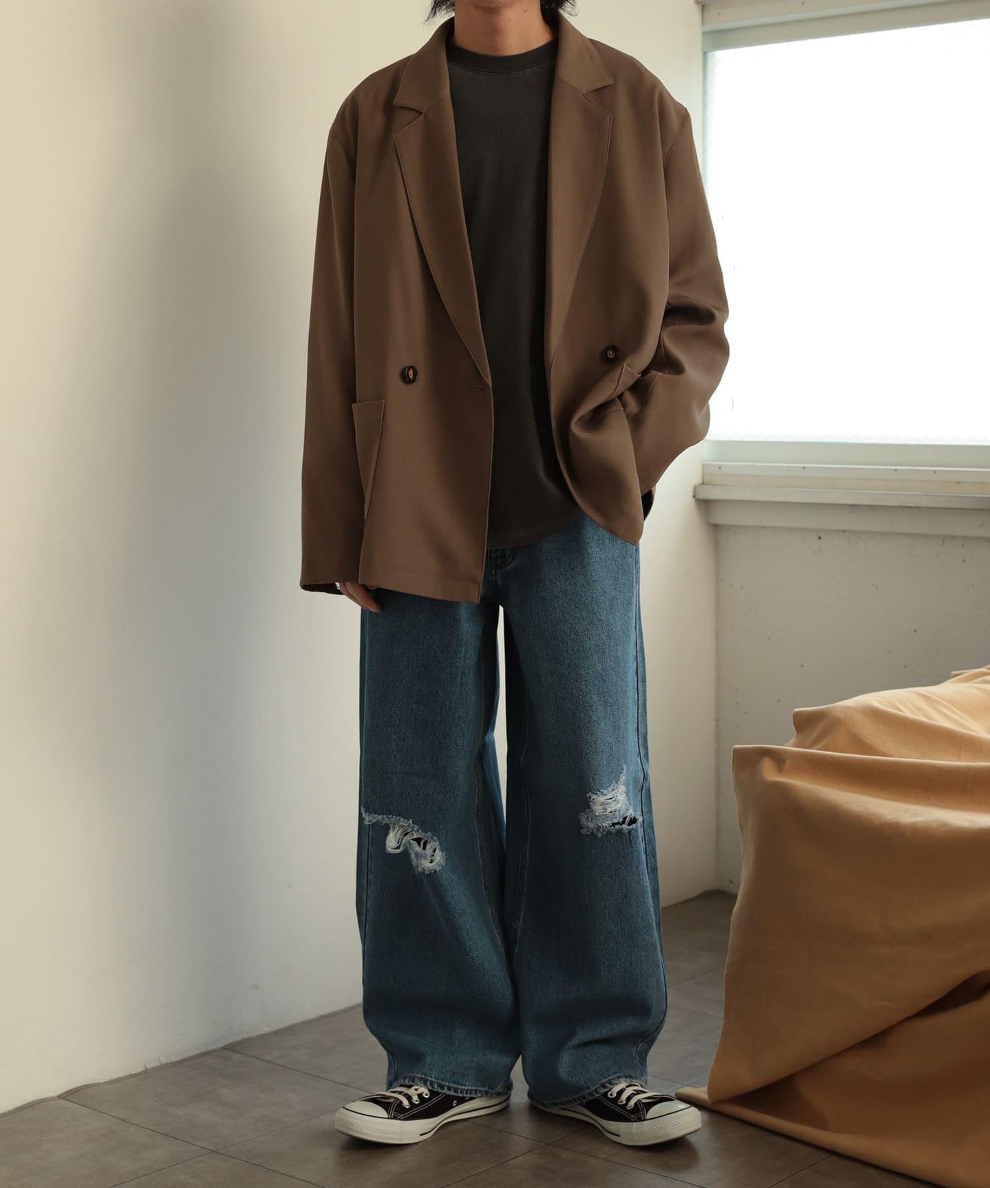 雙排扣寬鬆西裝夾克