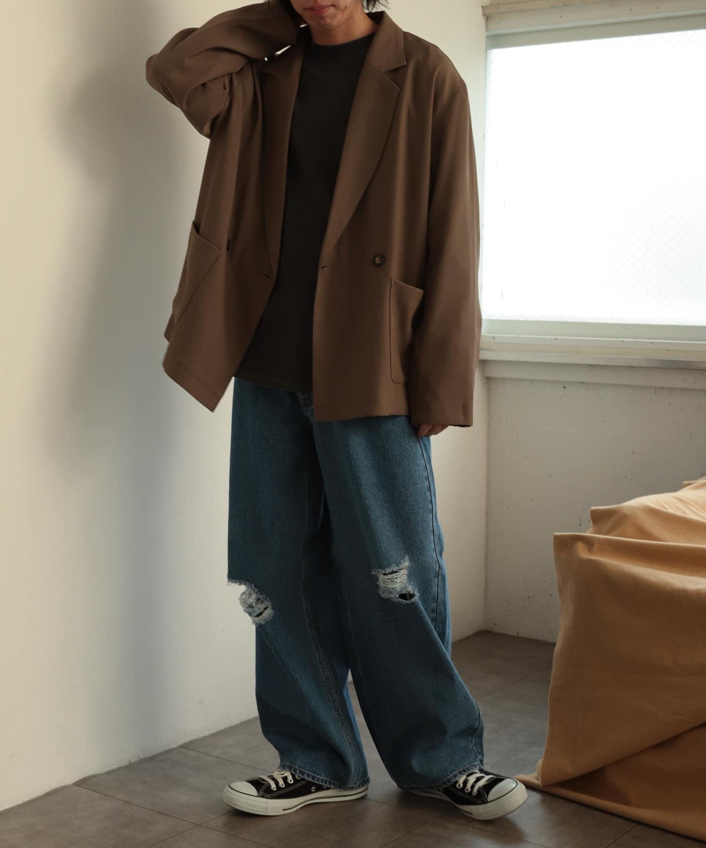 雙排扣寬鬆西裝夾克