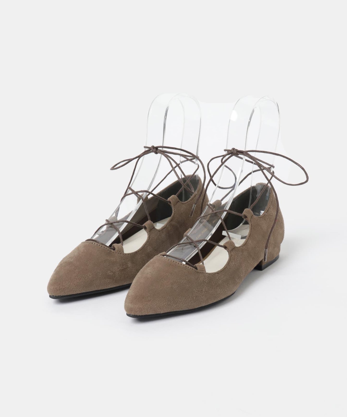 2WAY繫帶蕾絲平底單鞋∴