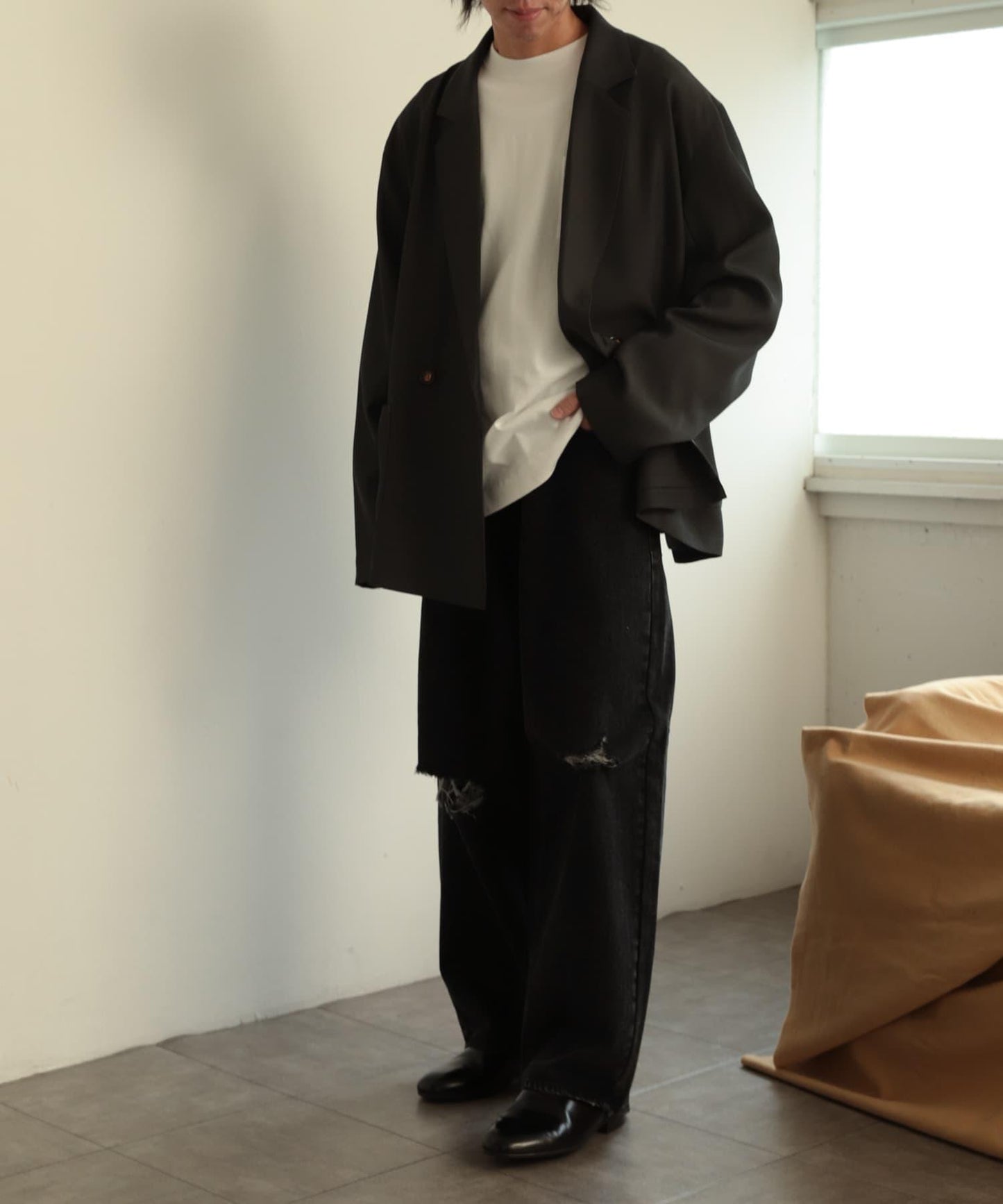 雙排扣寬鬆西裝夾克