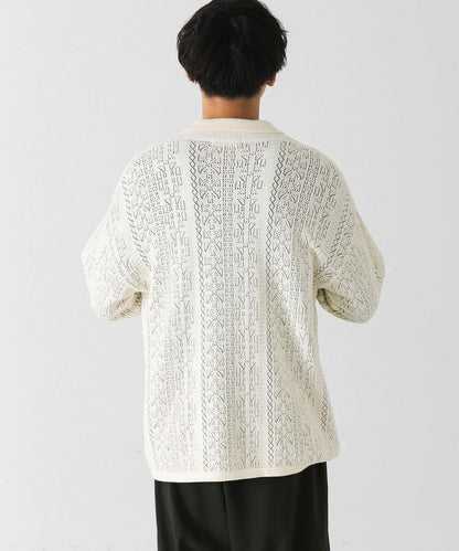 中性蕾絲針織POLO衫