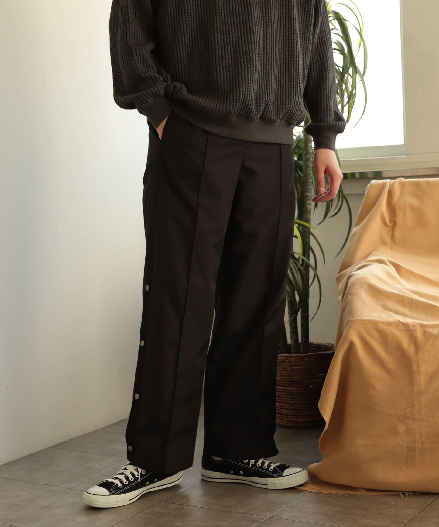 「套裝可搭配」側邊條紋運動褲