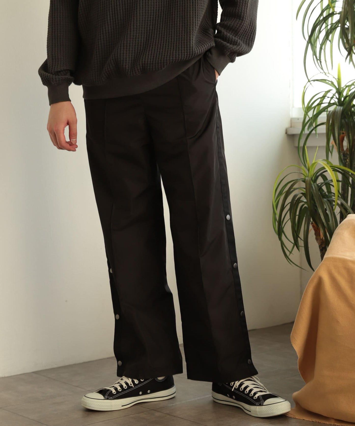 「套裝可搭配」側邊條紋運動褲