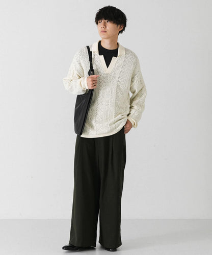 中性蕾絲針織POLO衫