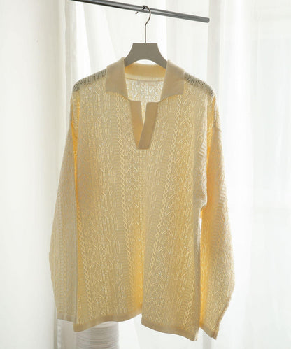 中性蕾絲針織POLO衫