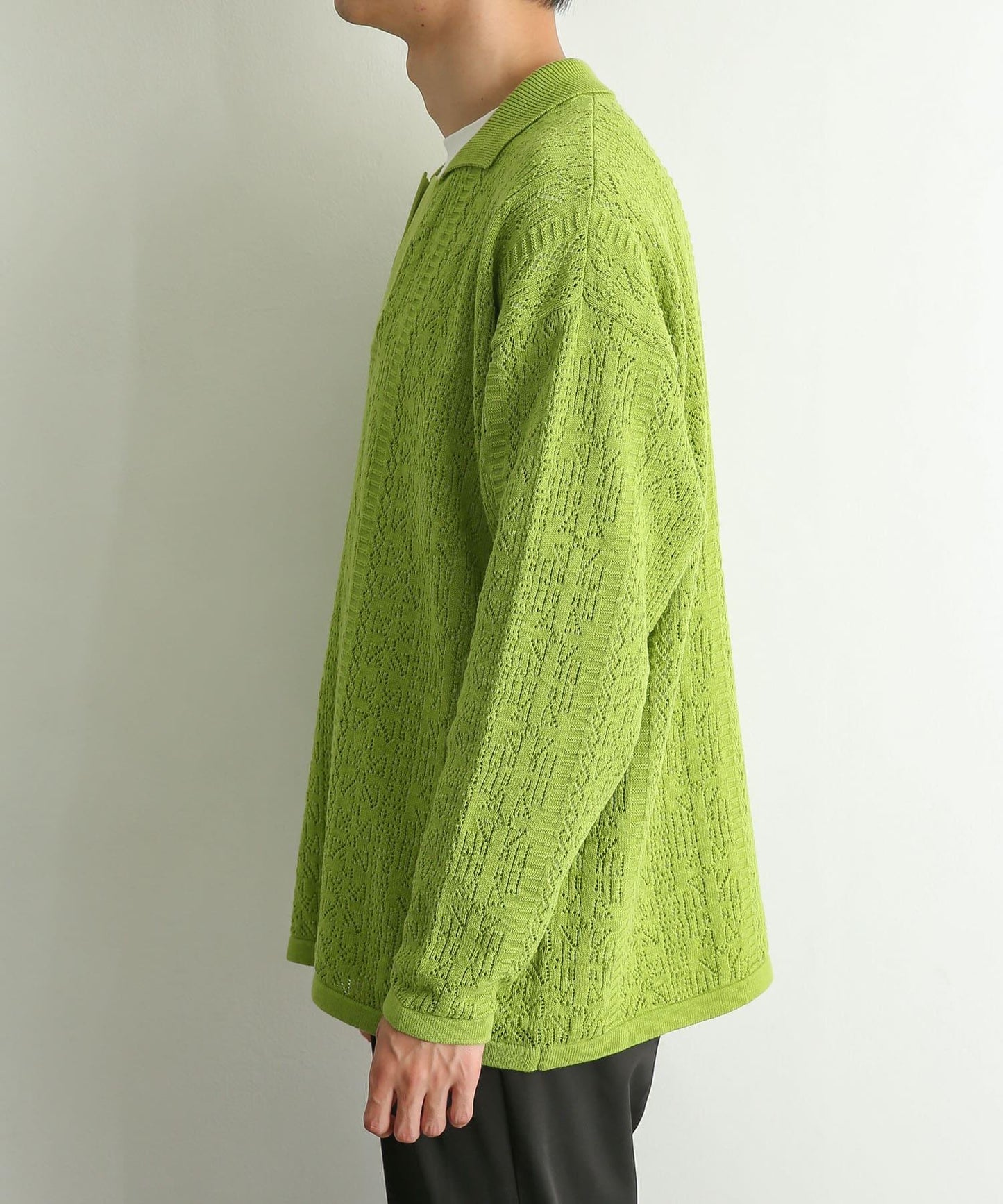 中性蕾絲針織POLO衫