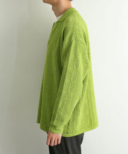 中性蕾絲針織POLO衫