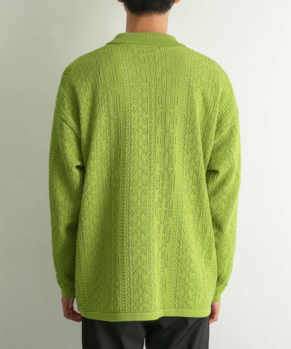 中性蕾絲針織POLO衫