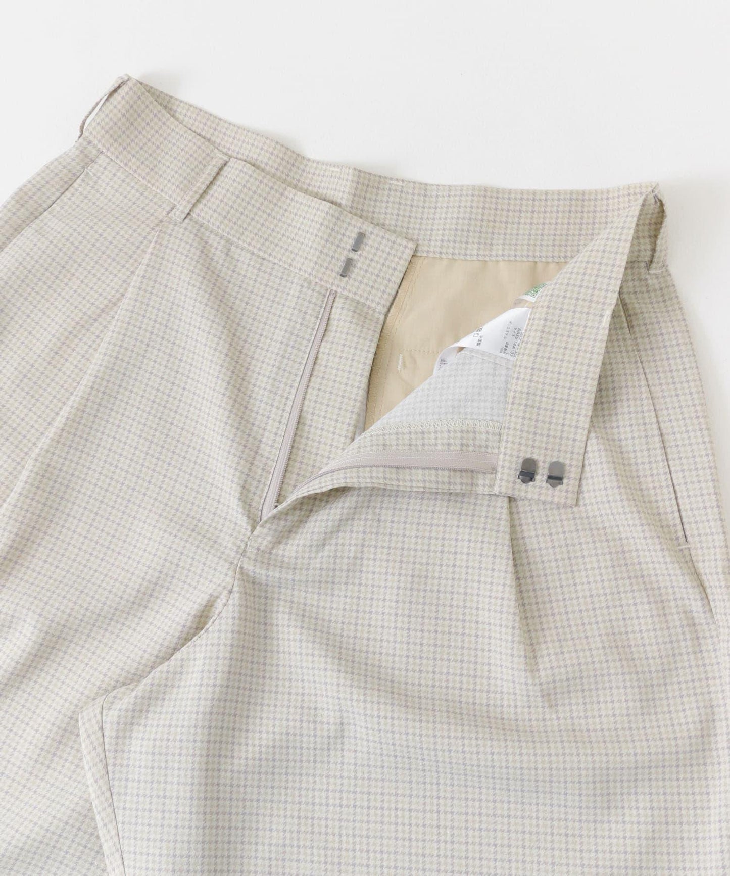 「套裝可搭配」「易打理」格紋亞麻感寬鬆闊腿褲