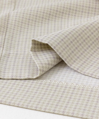 「套裝可搭配」「易打理」格紋亞麻感寬鬆闊腿褲