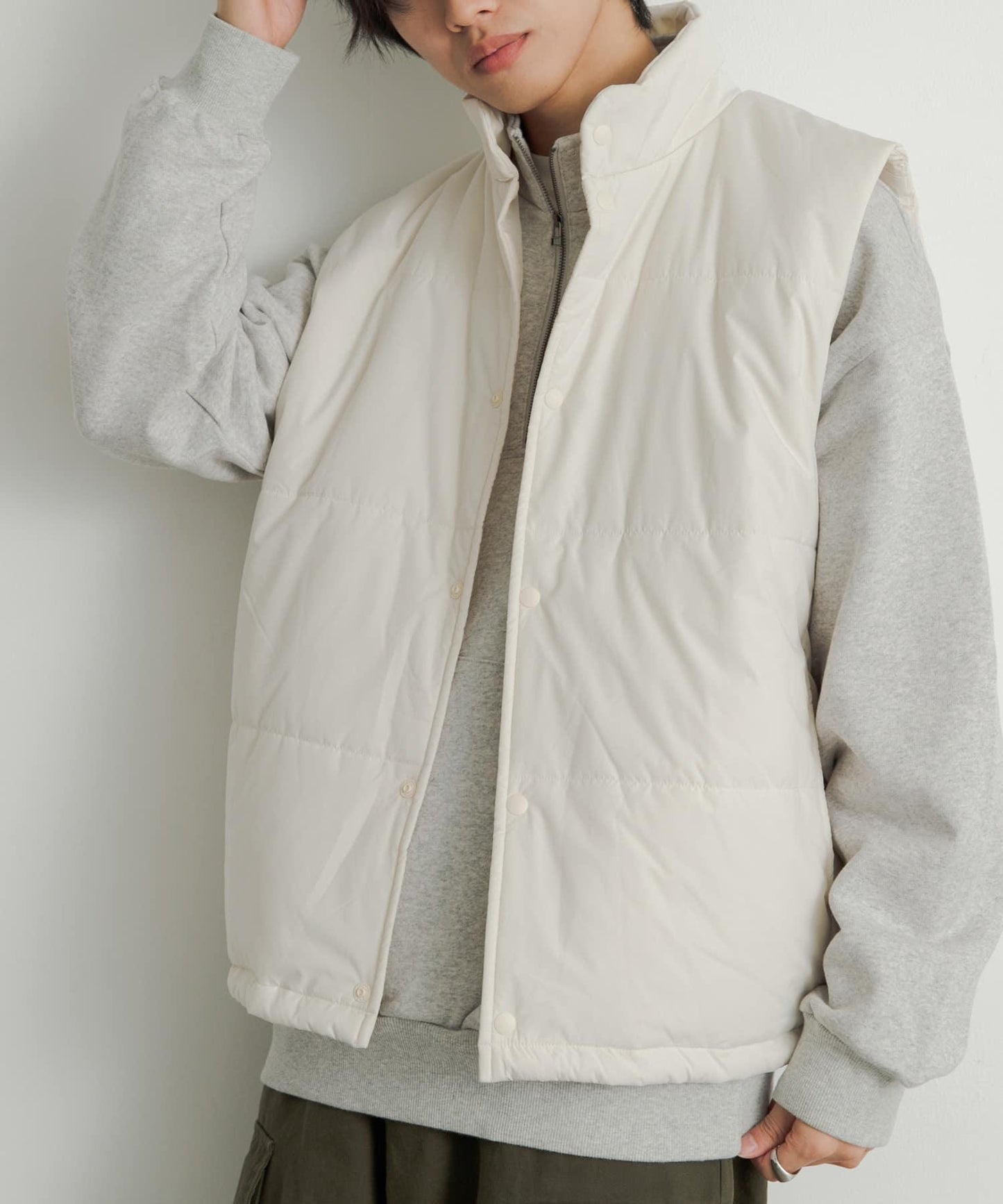 帶抽繩墊肩馬甲