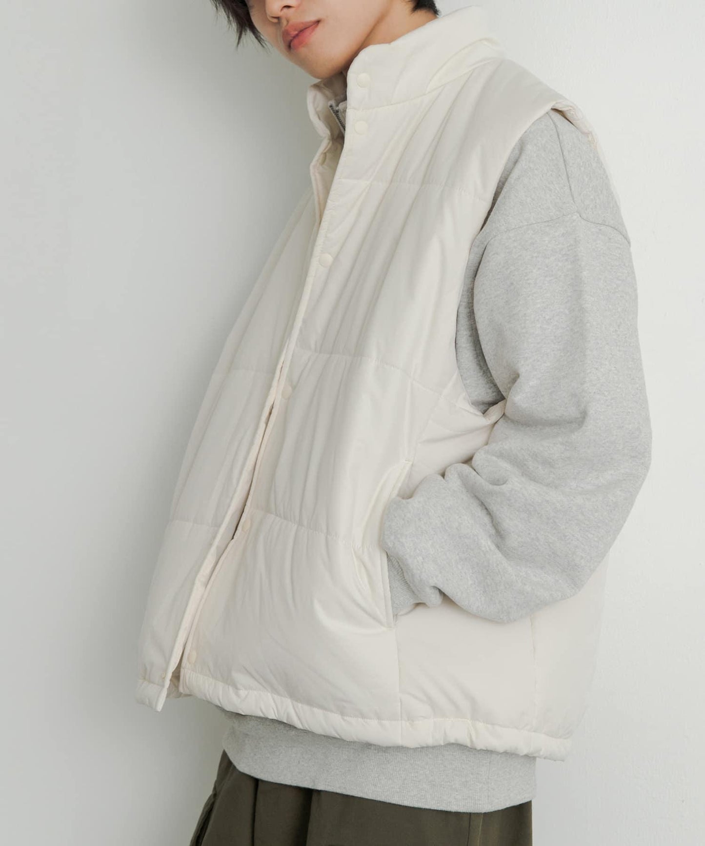 帶抽繩墊肩馬甲