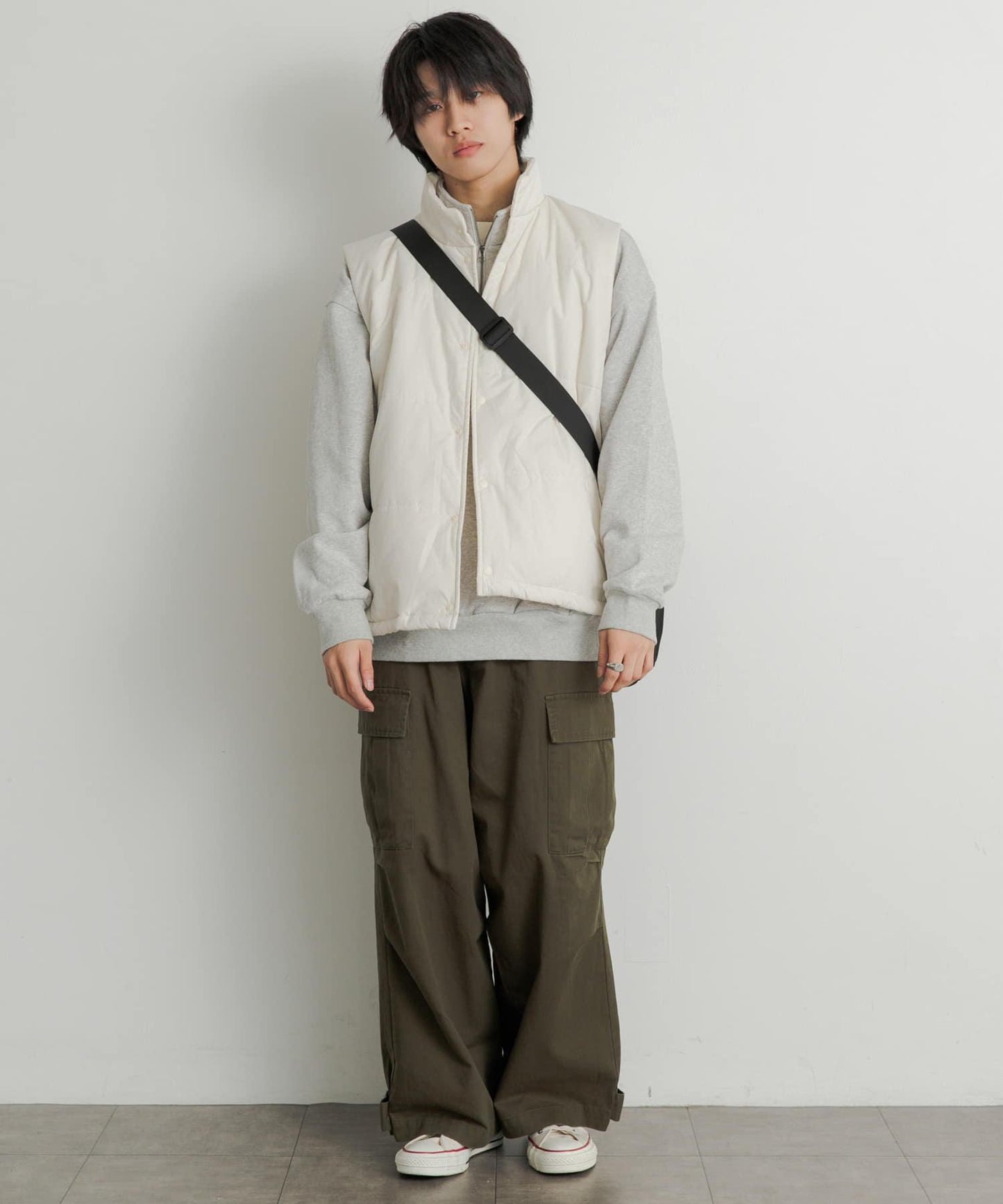 帶抽繩墊肩馬甲