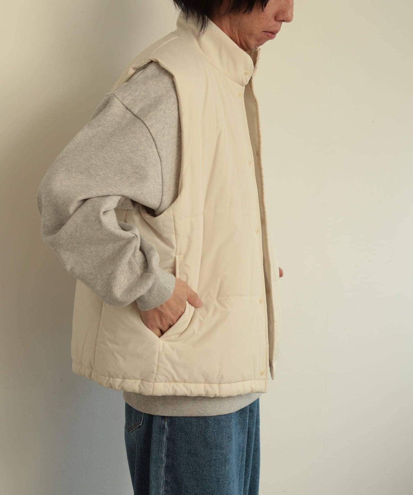 帶抽繩墊肩馬甲