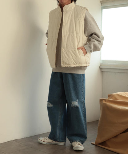 帶抽繩墊肩馬甲