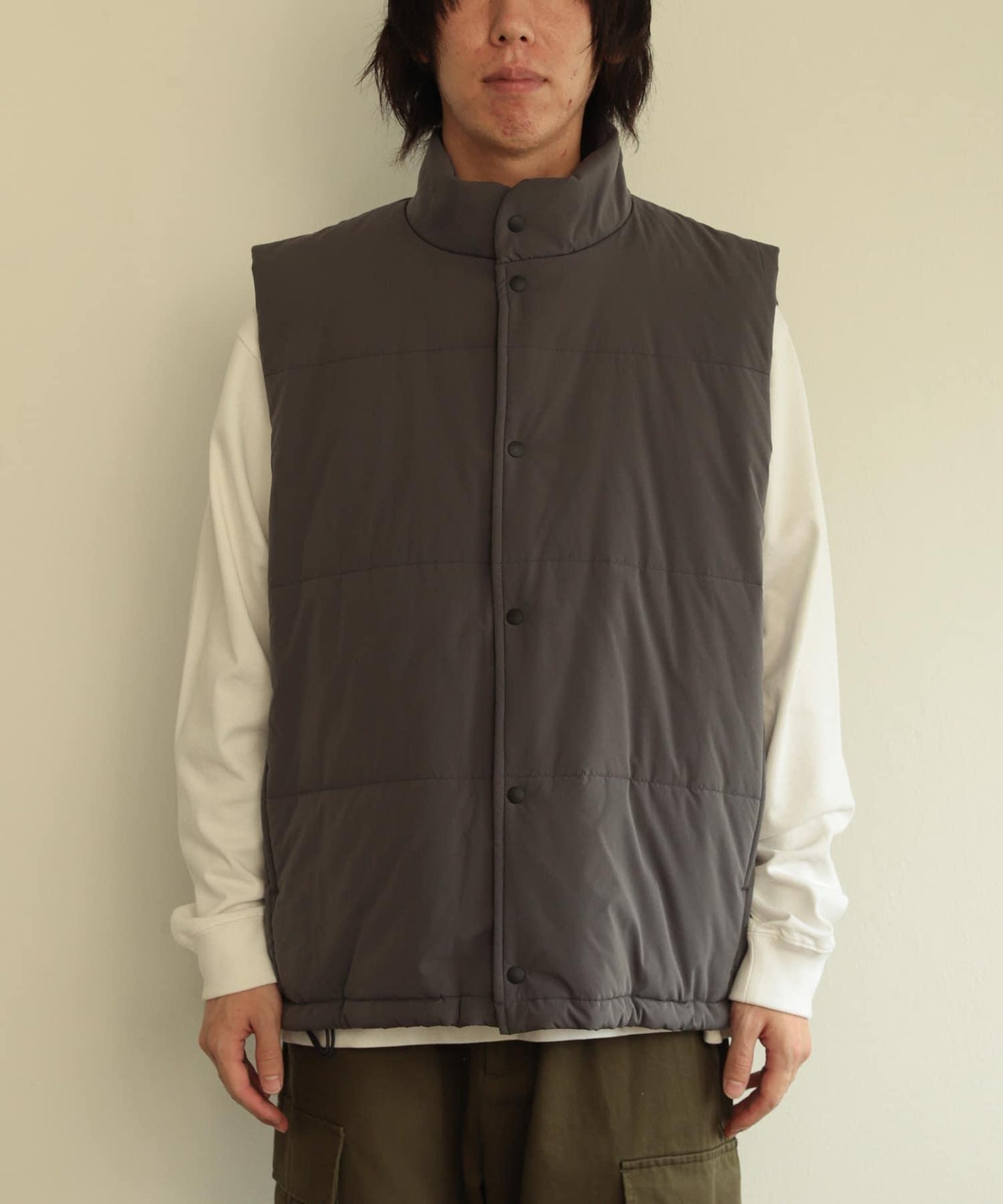 帶抽繩墊肩馬甲