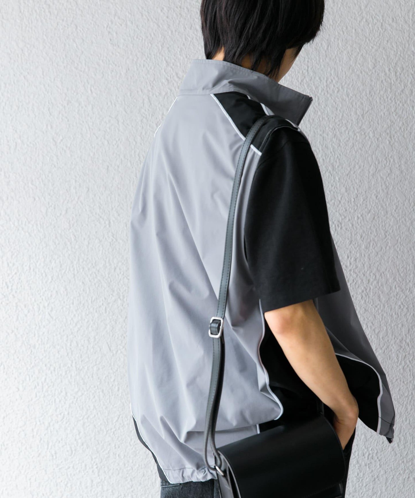 拼色設計T恤（五分袖）