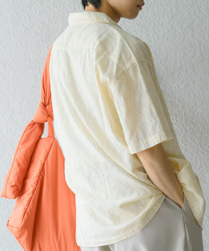 佩斯利印花開領襯衫（五分袖）