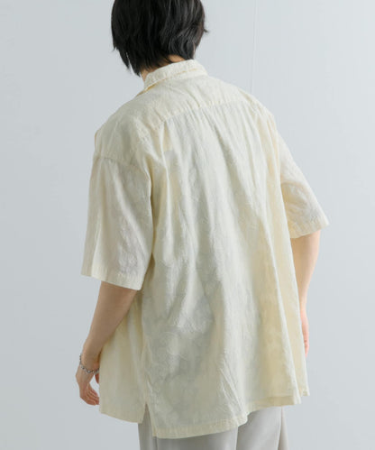 佩斯利印花開領襯衫（五分袖）