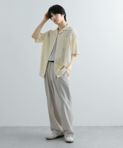 佩斯利印花開領襯衫（五分袖）