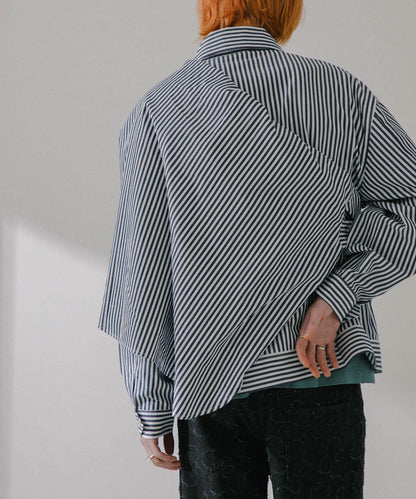 hxcyyd × SOP 條紋花卉胸花襯衫夾克（男女同款）