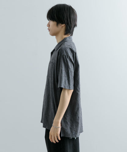 佩斯利印花開領襯衫（五分袖）