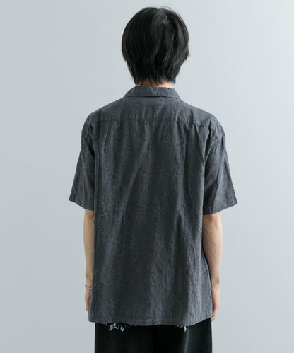 佩斯利印花開領襯衫（五分袖）