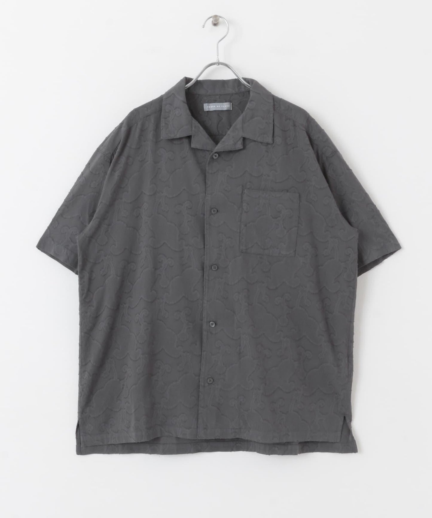 佩斯利印花開領襯衫（五分袖）