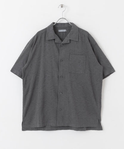 佩斯利印花開領襯衫（五分袖）