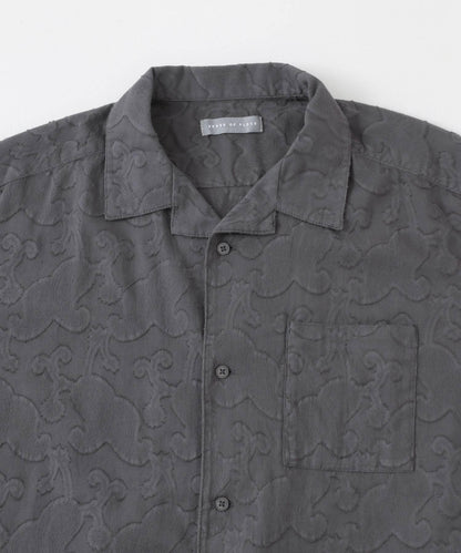 佩斯利印花開領襯衫（五分袖）