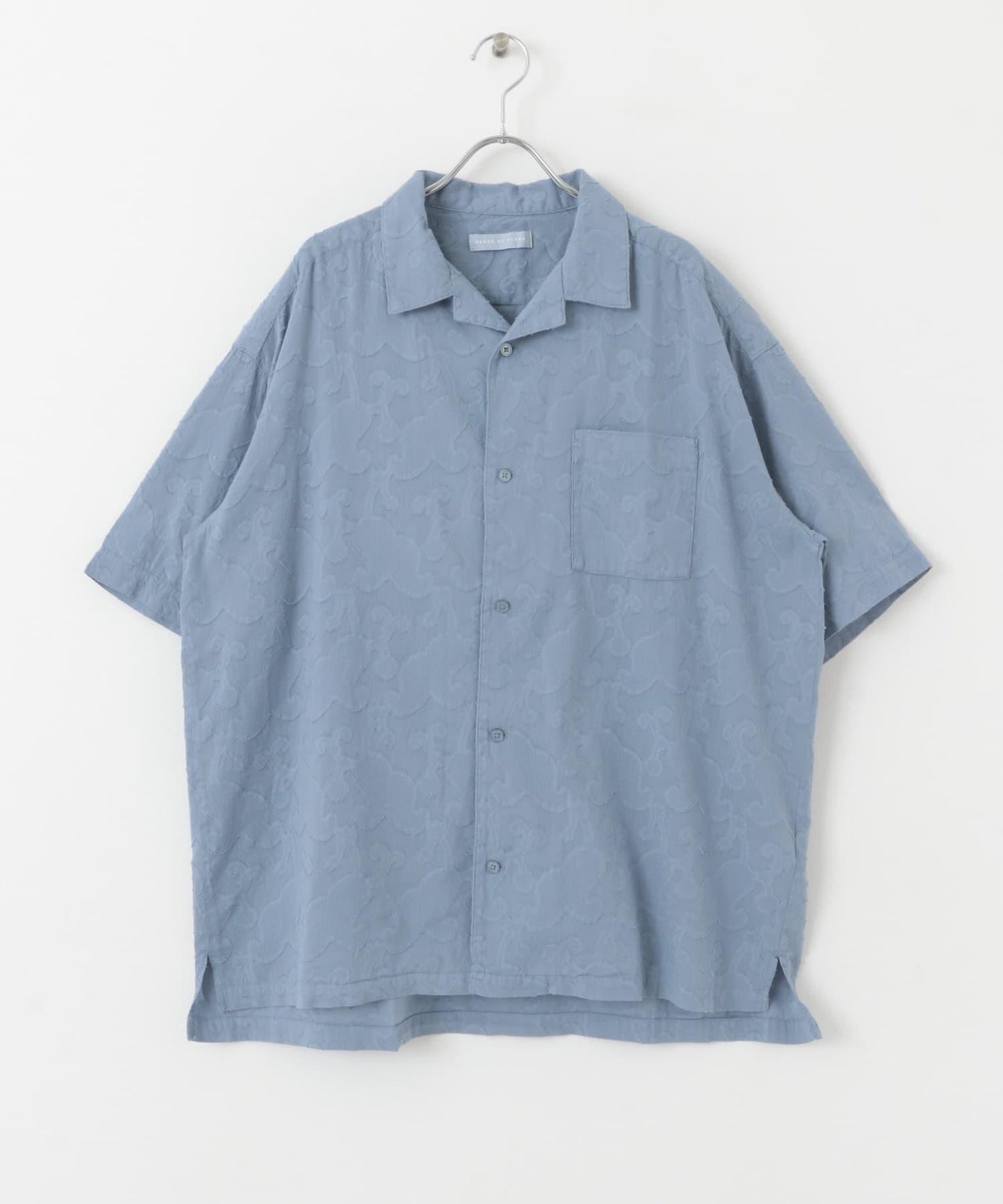 佩斯利印花開領襯衫（五分袖）