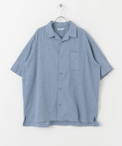 佩斯利印花開領襯衫（五分袖）