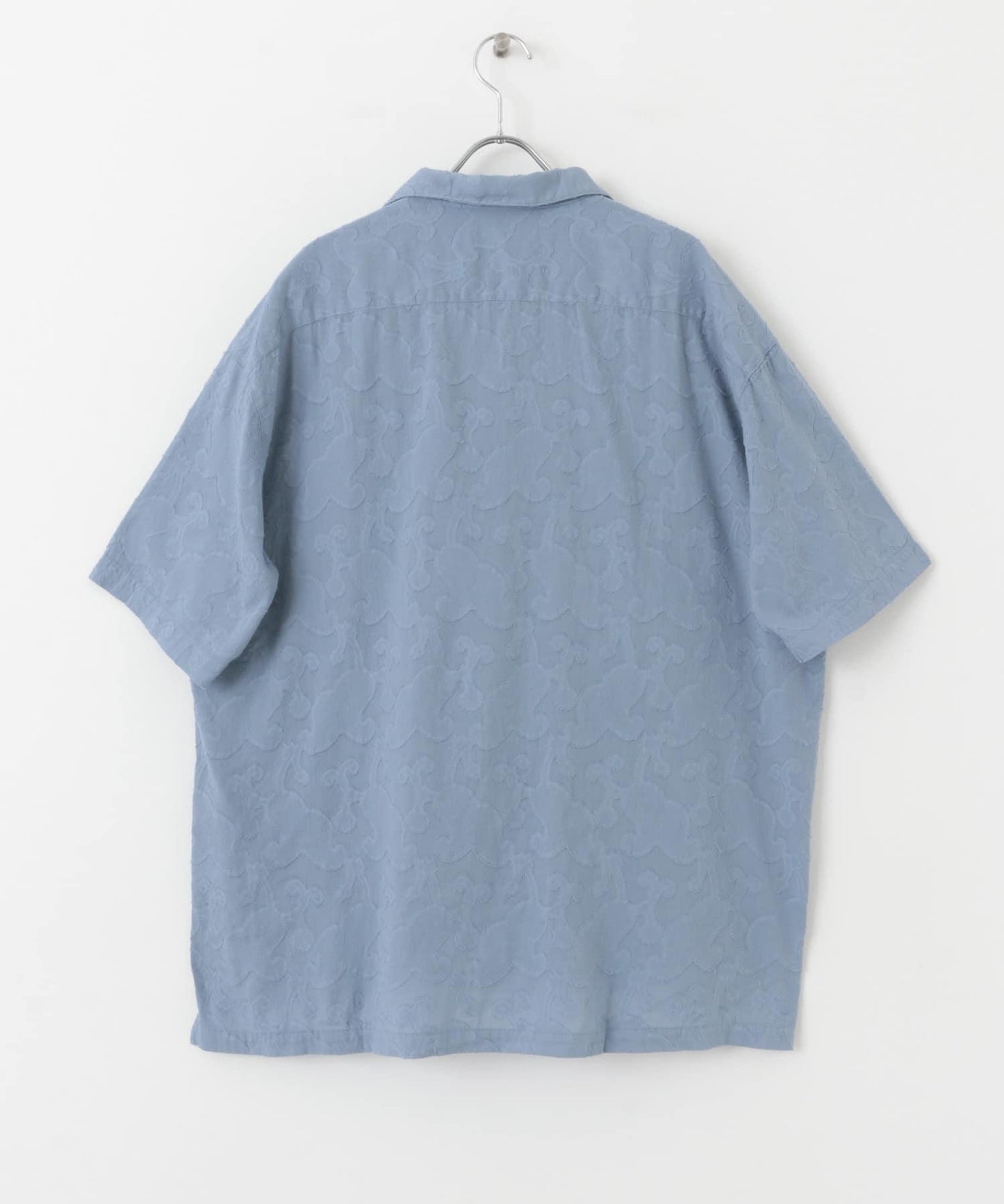 佩斯利印花開領襯衫（五分袖）