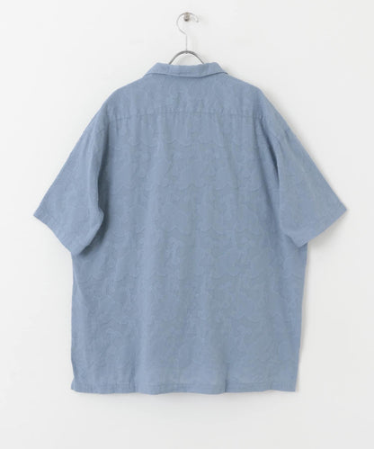 佩斯利印花開領襯衫（五分袖）