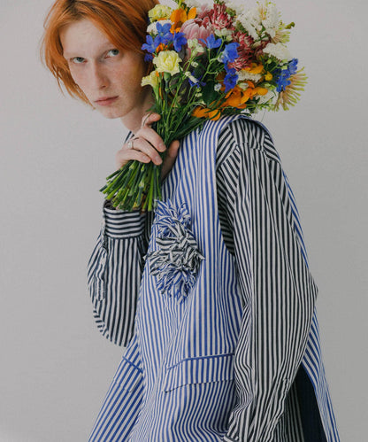 hxcyyd × SOP 條紋花卉胸花襯衫馬甲（男女同款）