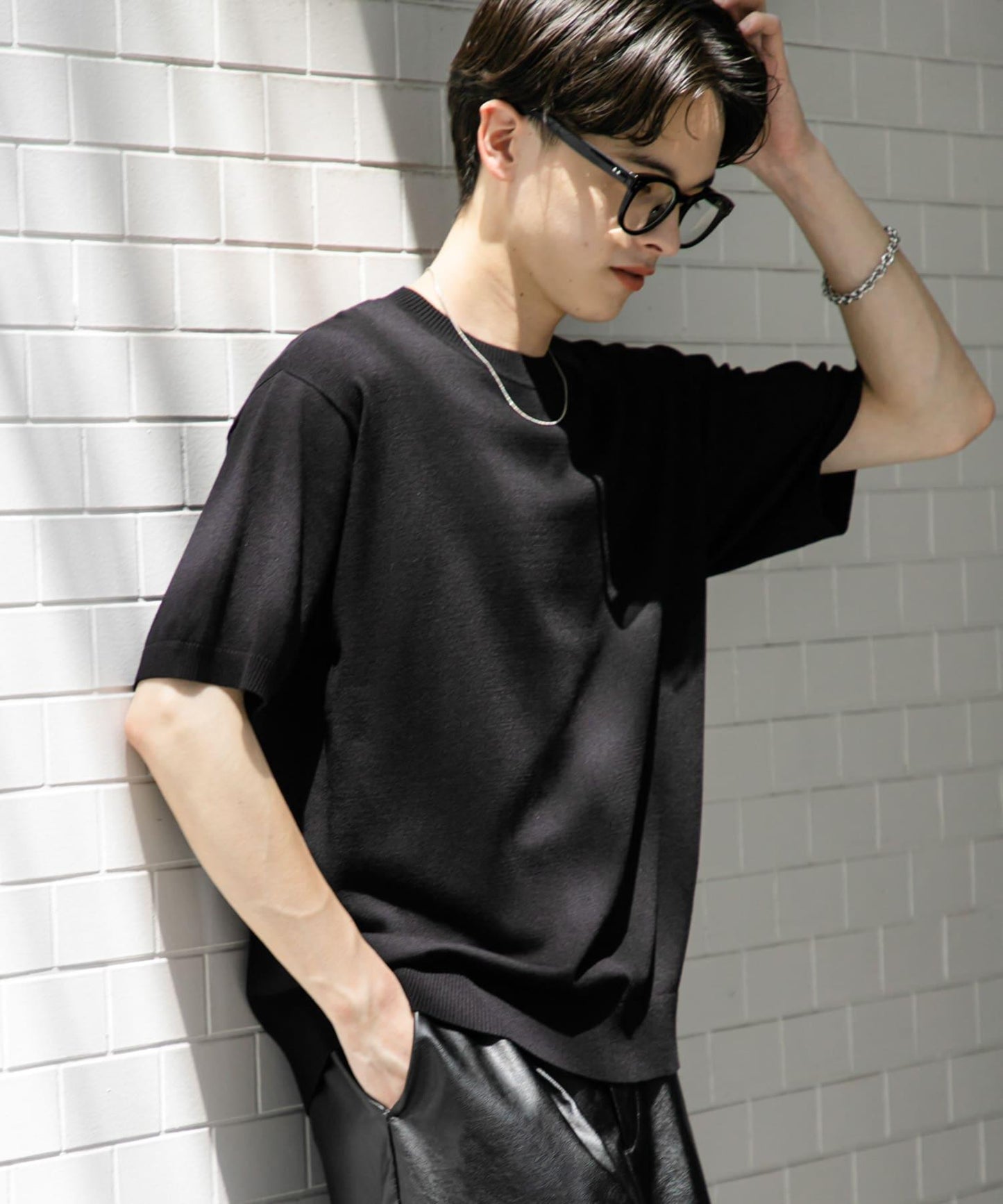 圓領針織短袖T恤